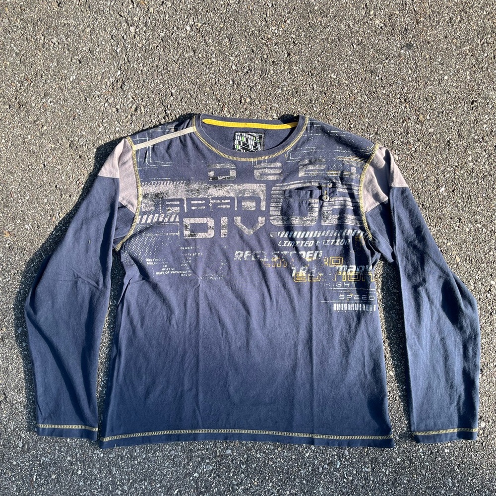 Y2K blue and white longsleeve